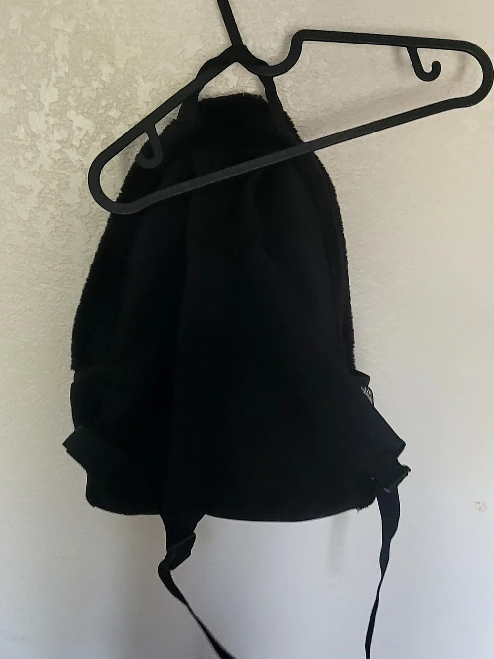 Black Fuzzy Heart Accent Backpack